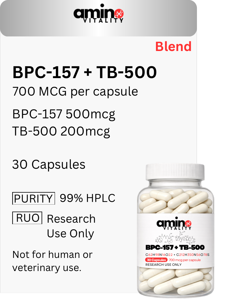BPC 157 500 mcg + TB 500 200 mcg Blended Capsules - 700 mcg total