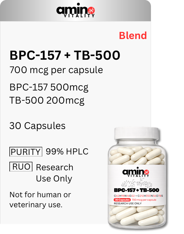 BPC 157 500 mcg + TB 500 200 mcg Blended Capsules - 700 mcg total