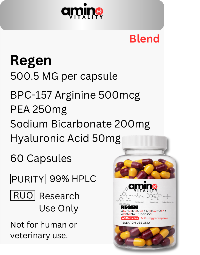 REGEN - BPC-157 + PEA Micronized + Hyaluronic Acid + Sodium Bicarbonate - 1000 mg