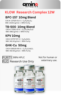 KLOW Research Complex 12W 240 mg - (3) BPC-157 / TB-500 / GHK-Cu / KPV 80 mg Blend - 240 mg Total