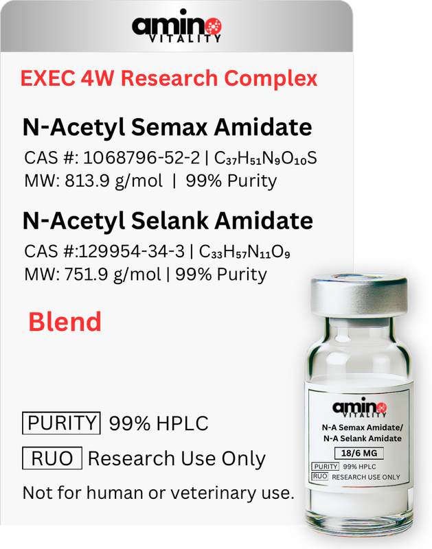 EXEC Research Complex N-Acetyl Semax Amidate 18mg + N-Acetyl Selank Amidate 6mg BLEND - 24 MG TOTAL