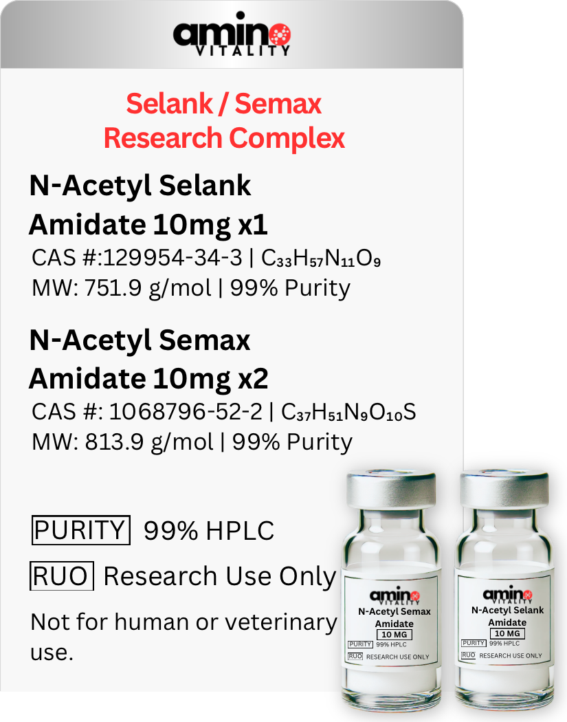 N-Acetyl SELANK Amidate 10mg + N-Acetyl SEMAX Amidate 10mg