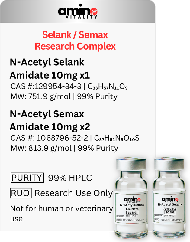 N-Acetyl SELANK Amidate 10mg + N-Acetyl SEMAX Amidate 10mg