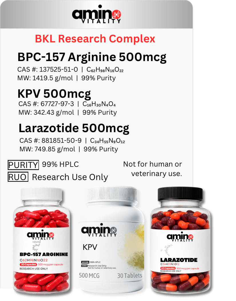 BPC-157 Arginine 500mcg + KPV 500mcg + Larazotide 500mcg