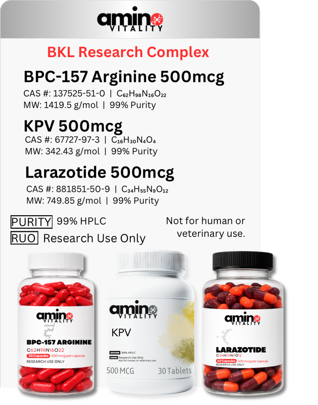 BPC-157 Arginine 500mcg + KPV 500mcg + Larazotide 500mcg