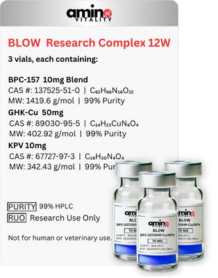BLOW Research Complex 12W- BPC157 10 MG/GHK-CU 50 MG/KPV 10 MG - 70 MG Blend, 210 MG Total