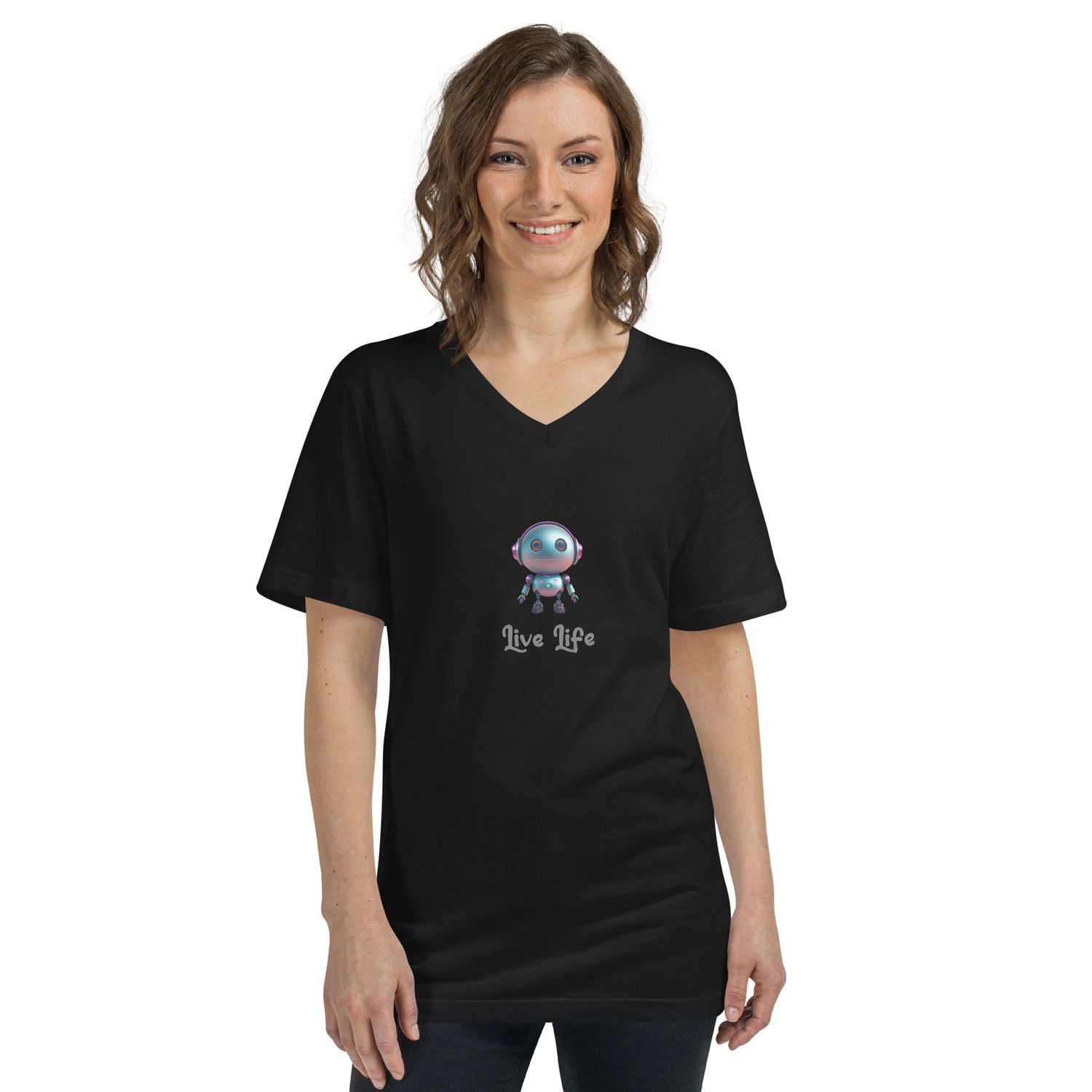 Live Life iBott Unisex Short Sleeve V-Neck T-Shirt