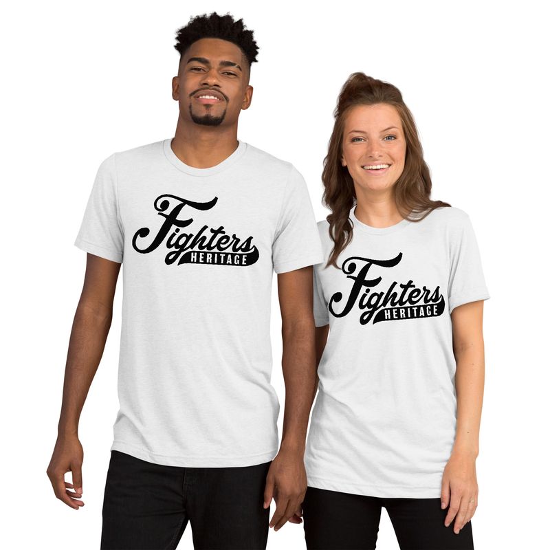 Fighters Heritage &quot;Script&quot; Unisex Short Sleeve T-shirt-White