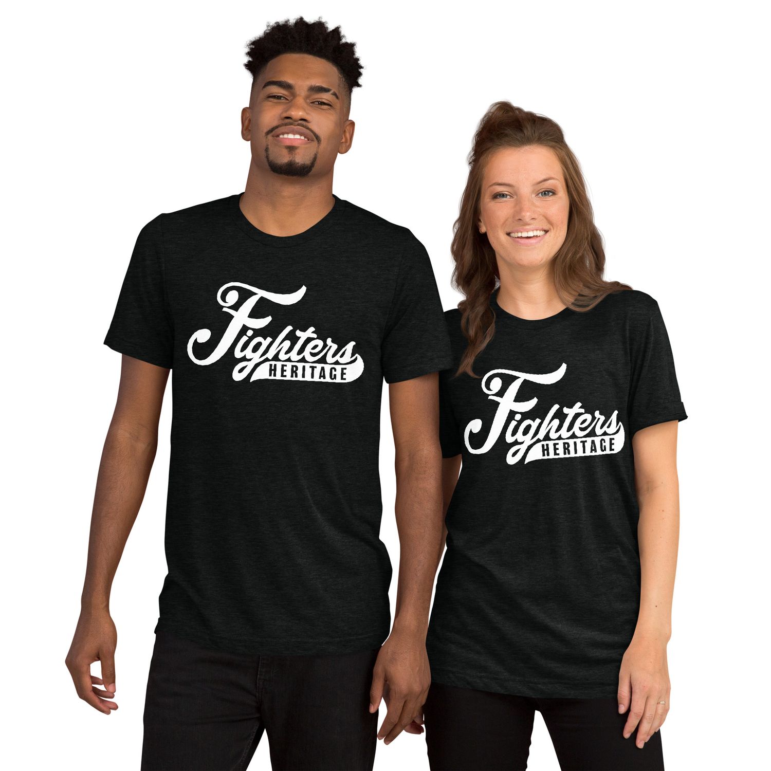 Fighters Heritage &quot;Script&quot; Unisex Short Sleeve T-shirt-Black