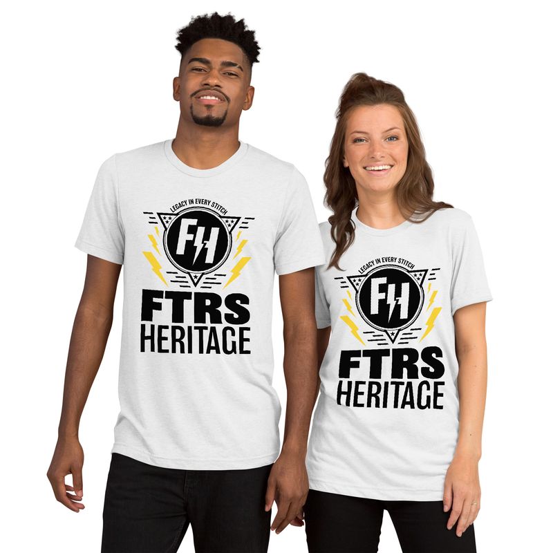 Fighters Heritage &quot;Bolts&quot; Unisex Short Sleeve T-shirt-White