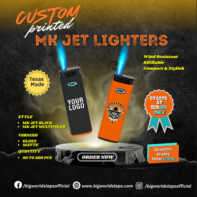 50 CUSTOM PRINTED MK® JET LIGHTERS