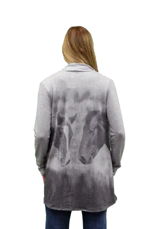 8322 GREY HORSE CARDIGAN
