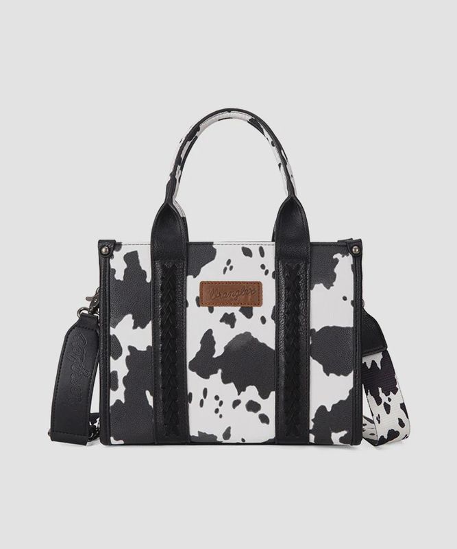 Wrangler Tote Blk &amp; White Cow