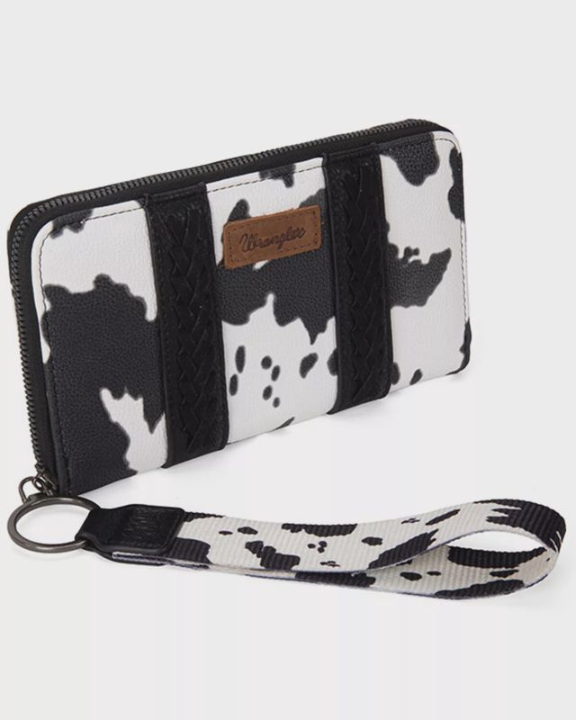 Wrangler Women&#39;s Cow Print Wallet - WG133-W006 BK