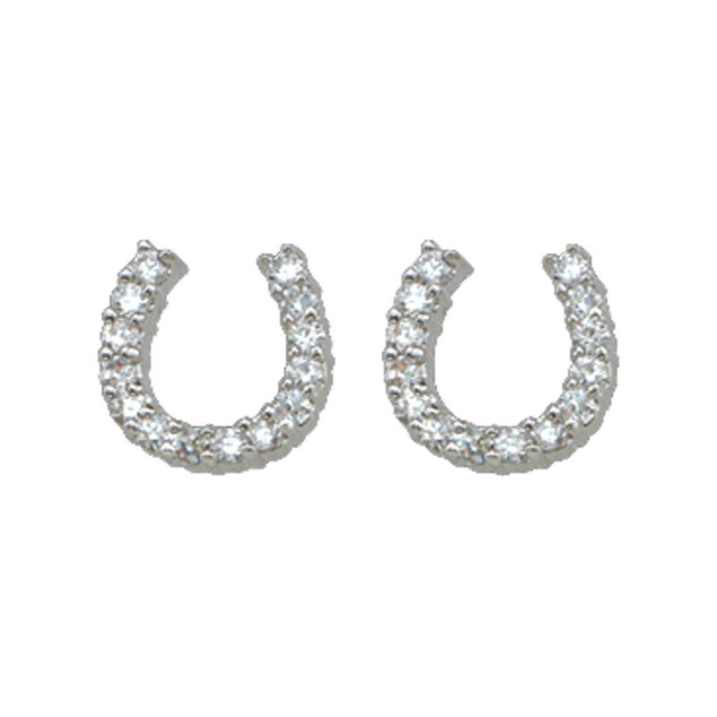 ER1251 SlvrCzHorseshoe