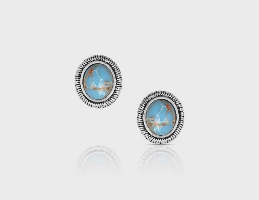 Montana Silversmiths Earrings Womens Denim Nights Turquoise ER6316