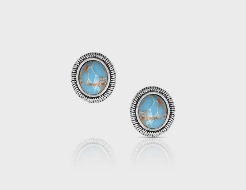 Montana Silversmiths Earrings Womens Denim Nights Turquoise ER6316