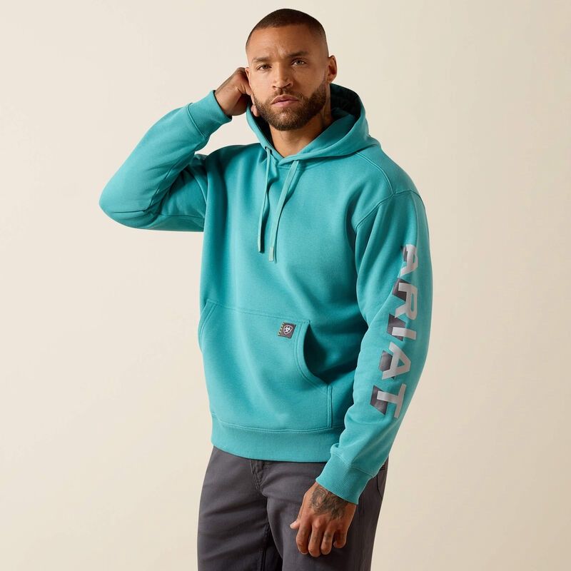 10071202 REBAR LTW LOGO HOODIE TEAL