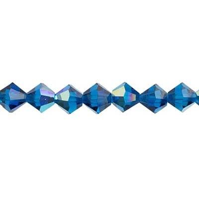 Preciosa Czech Crystal Bead Rondell 4mm 40pcs Capri Blue AB 032
