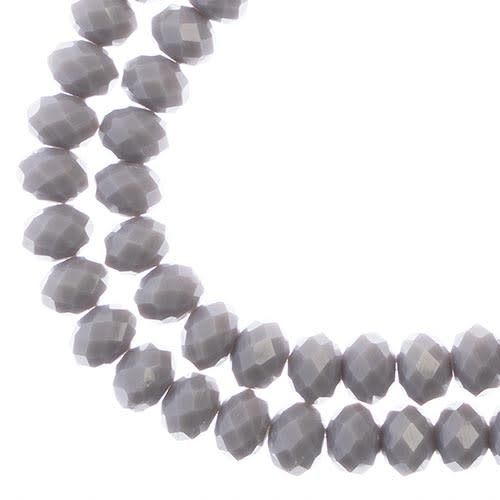 Crystal Lane Rondelle 2Strand 7in 6x8mm- Opaque Grey 90104-55