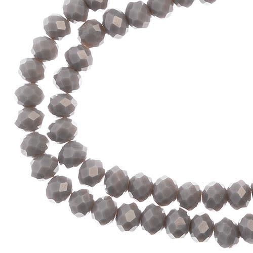 Crystal Lane Rondelle 2Strand 7in 4x6mm- Opaque Grey 90103-55