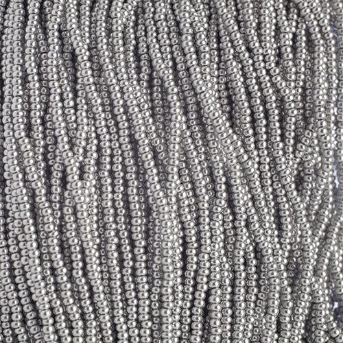 Seed Beads 10/0 Metallic Silver Strung 2210S