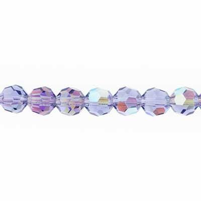 Preciosa 5in Strand Round 6mm 21pcs Tanzanite AB