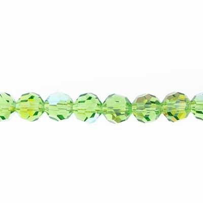 Preciosa 5in Strand Round 6mm 21pcs Peridot AB