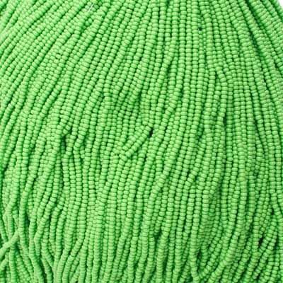Seed Beads 11/0 Op. Light Green Strung 34909