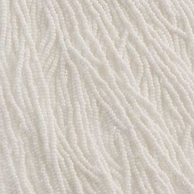 Czech Seed Bead 10/0 Opaque White Strung 1003