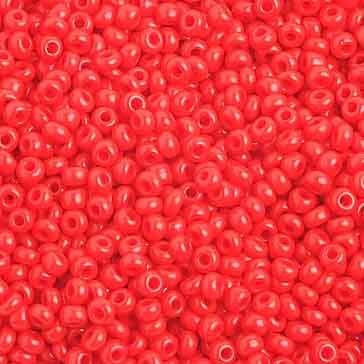 Seed Beads 10/0 Op. Light Red Strung 1025