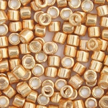 Delica  11/0 Rd Yellow Gold Galvanized-Dyed 0410V TOP # 48