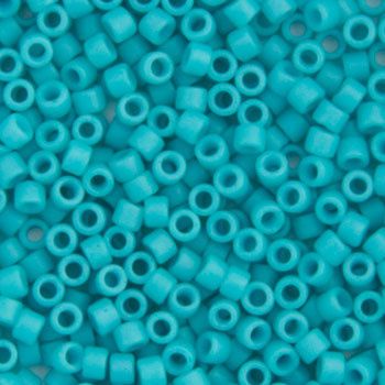 Delica 11/0 Rd Turquoise Green Opaque Matte-Dyed 0793V TOP # 80
