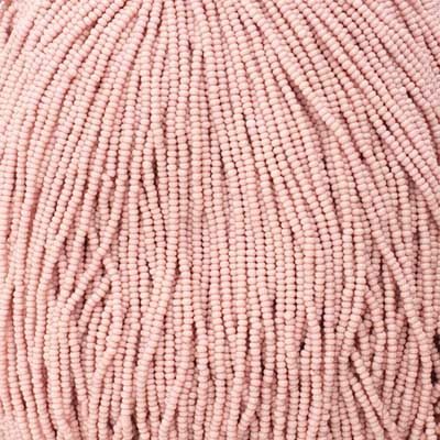 Czech Seed Bead 11/0 Opaque Pink Dyed Solgel Strung35019