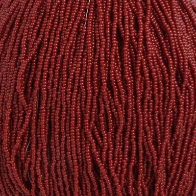Seed Beads 11/0 Op. Cranberry Red Strung 4915