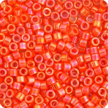 Delica 11/0 RD  Orange Opaque AB 0161V TOP # 62