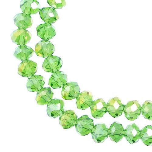 Crystal Lane Rondelle 2Strand 7in 4x6mm- Trans. Green AB 90103-23
