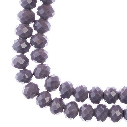 Crystal Lane Rondelle 2Strand 7in (apx46pcs) 8x10mm Opaque Dark Purple 90105-43