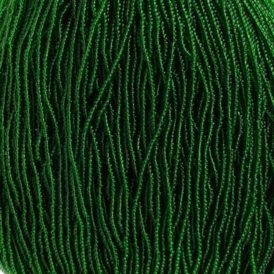 Seed Beads11/0 Transparent Medium Green Strung 34930