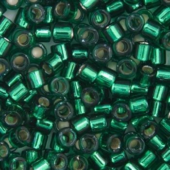 Delica 11/0 Rd Emerald Silver Lined-Dyed 0605V TOP # 193