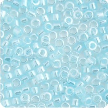 Delica 11/0 Rd Light Crystal Aqua Ceylon Lined-Dyed 0239V TOP # 125