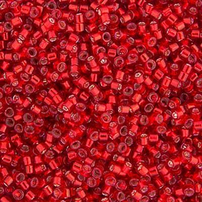 Delica 11/0 RD  Red Silver Lined-Dyed 0602V TOP # 17