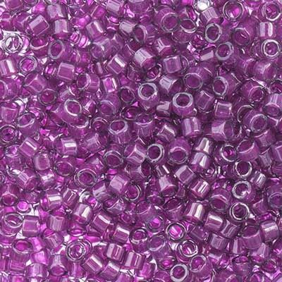 Delica 11/0 Rd Pale Blue Magenta Lined-Dyed 0281V TOP # 33