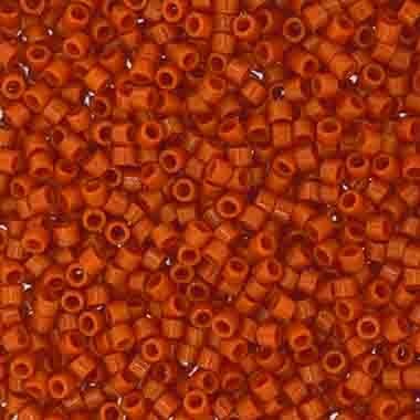 Miyuki Delica 11/0 5.2g Vial Duracoat Opaque Dyed Pumpkin Orange 2108V TOP # 152