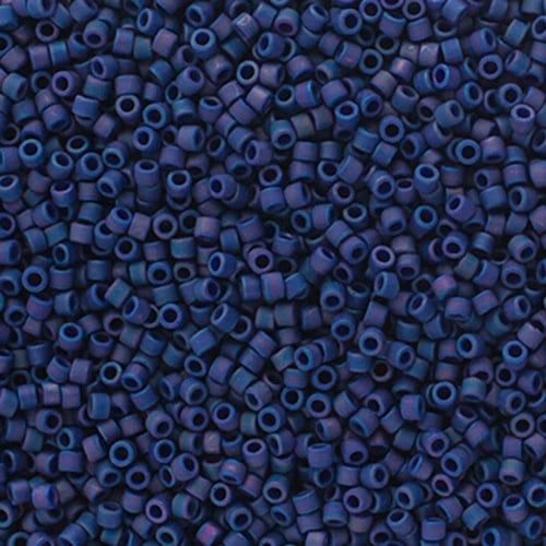 Delica 11/0 Frosted Glazed Rainbow Blue Indigo 2319V