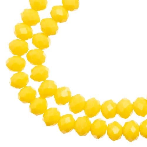 Crystal Lane Rondelle 2Strand 7in 4x6mm- Opaque Yellow 90103-21