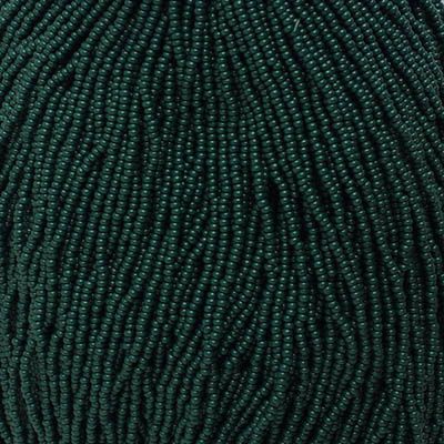 Seed Beads 11/0 Op. Natural Op.  Dark Green Strung  35061