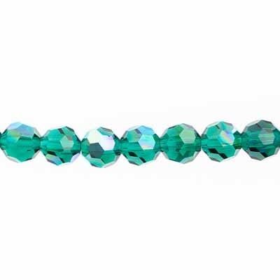 Preciosa 5in Strand Round 6mm 21pcs Emerald AB