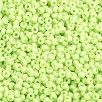 Seed Beads 10/0 Op. Pale Green Strung 1013