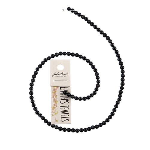 Earth’s Jewels 16in Natural Agate Round 4mm Black